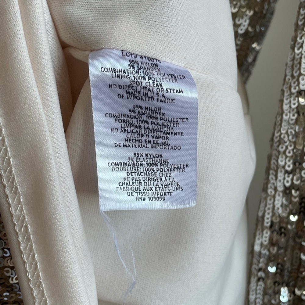 Aqua sequin long sleeve dress Sz. 4 - Picture 10 of 15